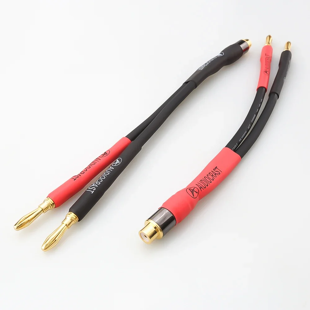 15Cm Hifi-Audiokabel Vrouwelijke Rca Naar 2 Bananenstekker Kabelversterker Luidsprekeradapter Kabel Bananenluidspreker