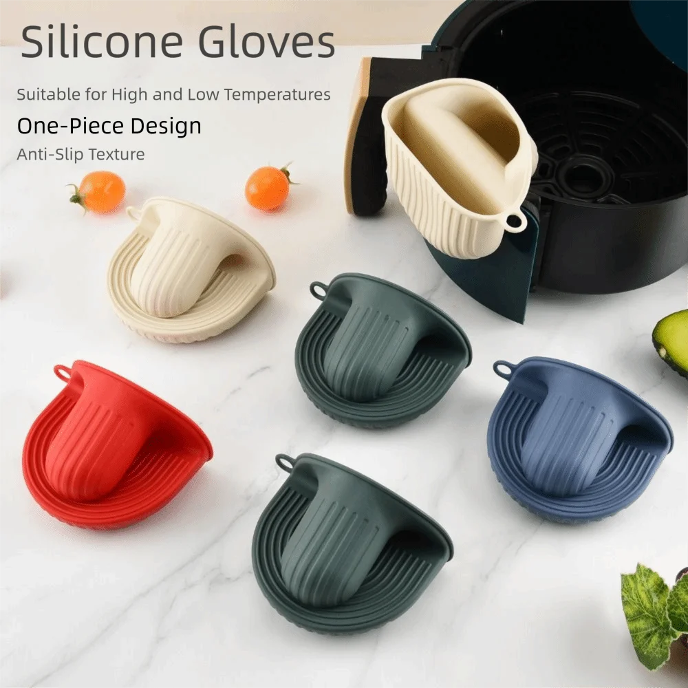 Anti-scald Silicone Oven Mitts Non Slip Thickened Baking Gloves Microwave Safe Heat Resistant Kitchen Pinch Mittens Kitchen Use