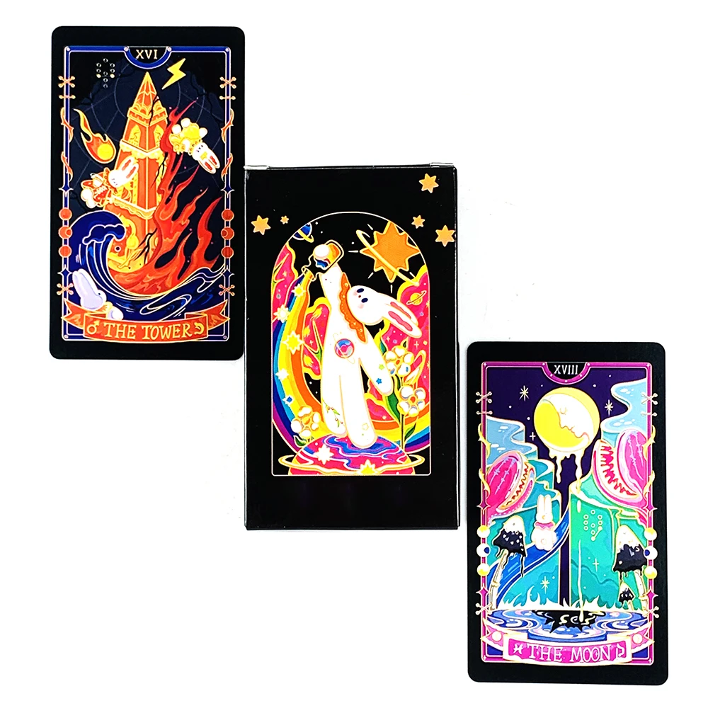 New Tarot Deck 78pcs Cute Rabbit-themed Tarot Cards,Meditation & Divination & Collection Cards,Halloween and Christmas Gifts
