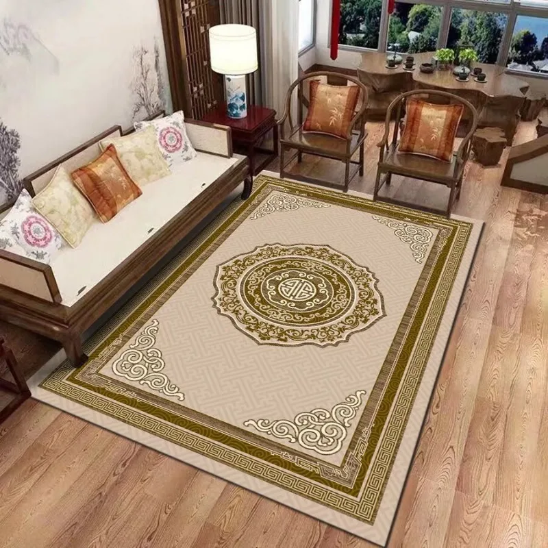 Chinese Printing Style Rug Living Room Decor Study Non-slip Washable Large Bedroom Carpet Classics Lounge Tea Table Floor Mat