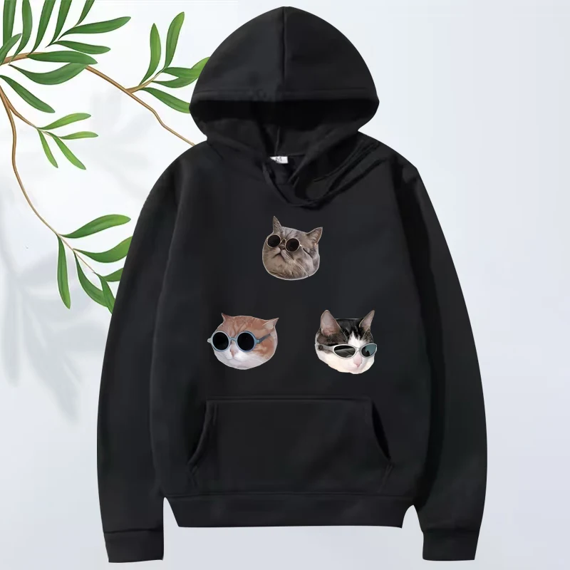 

Cool Kitties funny graphic hoodie men women fashion vintage Long sleeve Sweatshirt with print Graphics oversized hoodie unisex