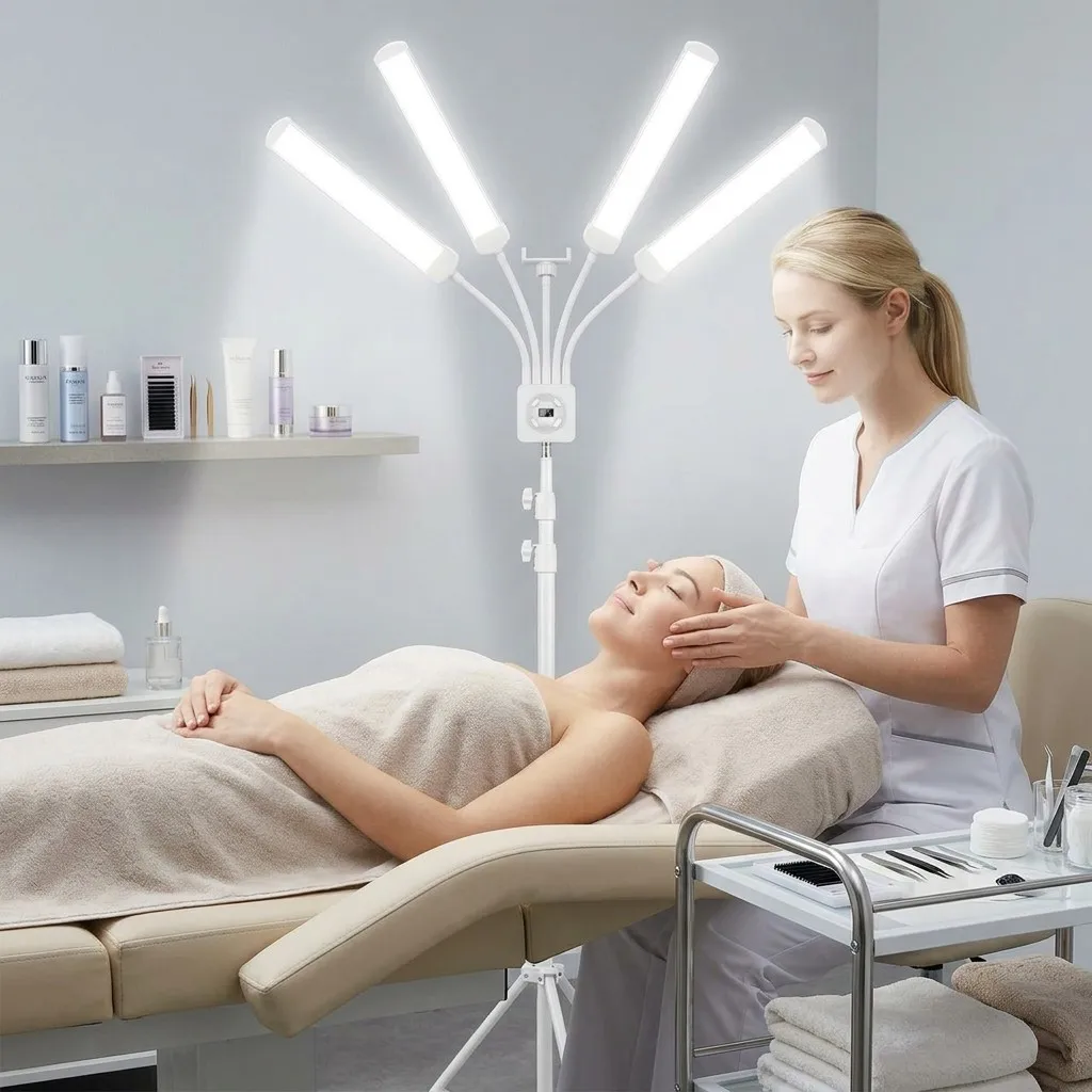

65W Eyelash Extension Lamp 4-Arm Photographic Beauty 4 Tubes Lamp with Tripod Eyelash Tattoo Facial Salon Video Fill Lighting