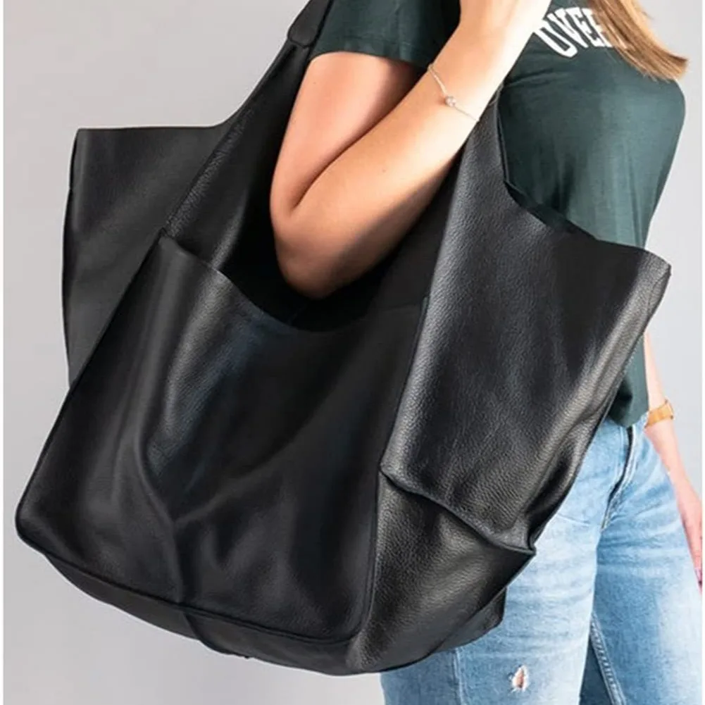 2024 Best-selling New Retro New Simple Large Bag Soft Leather Large Capacity Single Shoulder Tote Women's Bag Handbags Purse