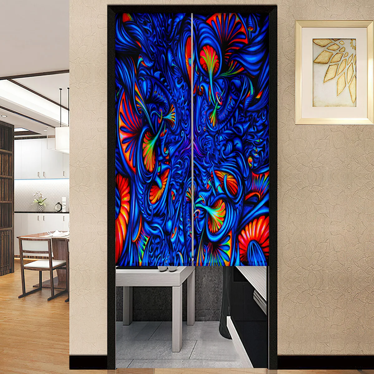 Psychedelic Mushrooms Door Curtain Kids Bedroom Hotel Room Partition Kitchen Doorway Decorative Cafe Restaurant Privacy Decor