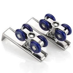 2pcs/set Sliding Door Roller Hardware Slide Doors Pulley 4/8 Wheels Home Room Wood Door Hanging Wheels Rail Track Pulley