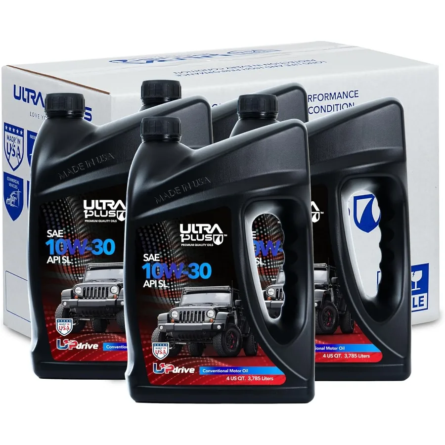 

SAE 10W30 Моторное масло Обычное моторное масло API SL 10W30 для бензиновых двигателей в упаковке 4 галлона Идеально подходит для высокопроизводительных транспортных средств a