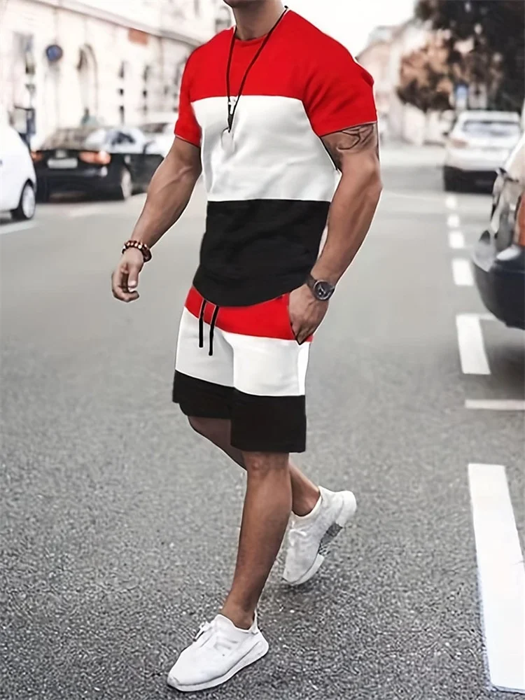 The 2025 New Casual Men's Suit With Yellow And Black Letter Prints Is A Breathable And Comfortable Summer Street Fashion Outfit