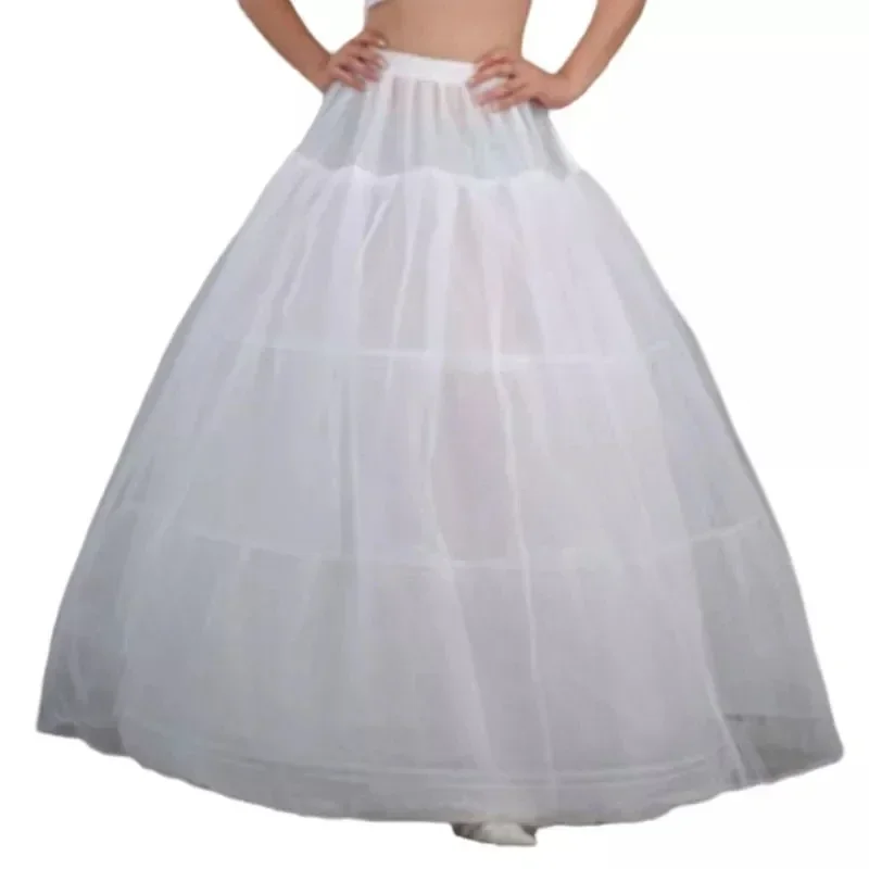 Womens Bridal 3 Hoops Maxi-Length Petticoat Drawstring  Multi-Layer Ball Gown Wedding Dress Bustle Crinoline Underskirt