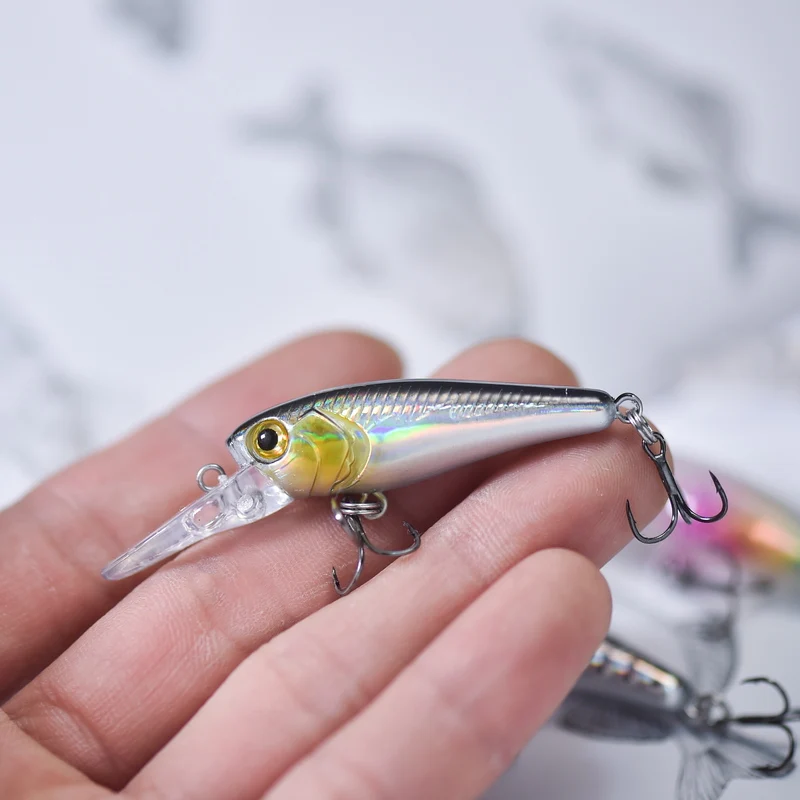 1 ชิ้นลอย Minnow 40 มิลลิเมตร 3 กรัมปลั๊ก Hard เหยื่อตกปลาเหยื่อสูงความถี่ Swing Wobblers Crankbait ปลาคาร์พ Perch Fishing Tackle