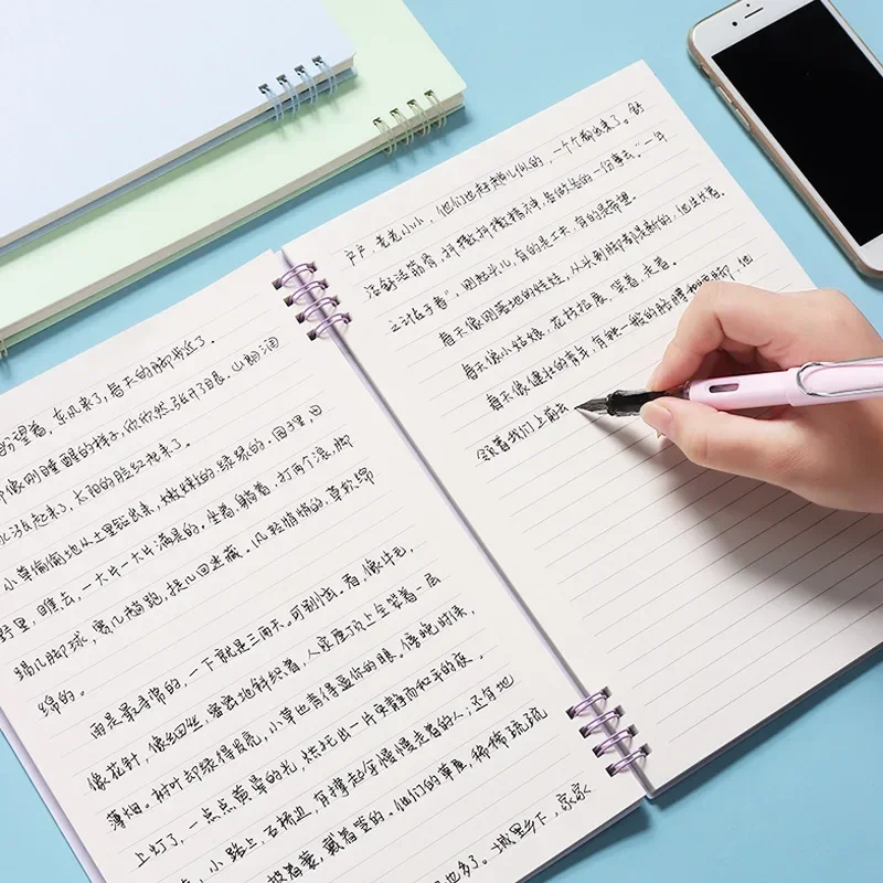 High Quality A5 Coil Notebook Horizontal Line Flip Over Notepad 80Sheets Sketchbook School Office Supplies