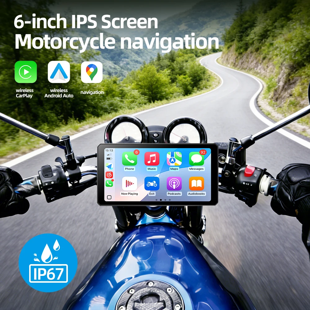 Grandnavi New Motorcycle Screen Navigation 1080p Dash Cam Waterproof 6 Inch Touch Screen Multi-Function Motorbike GPS Navigation