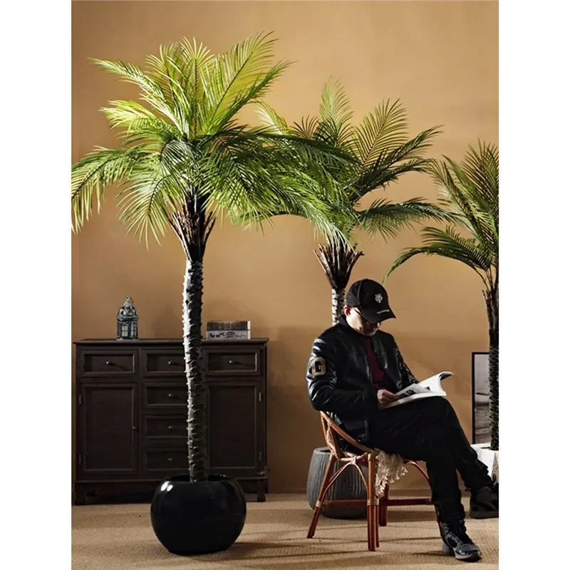 For Simulated Green Needle Sunflower Coconut Palm Tree Large Indoor Living Room High-End Light Luxury Floor-to-Ceiling Bionic