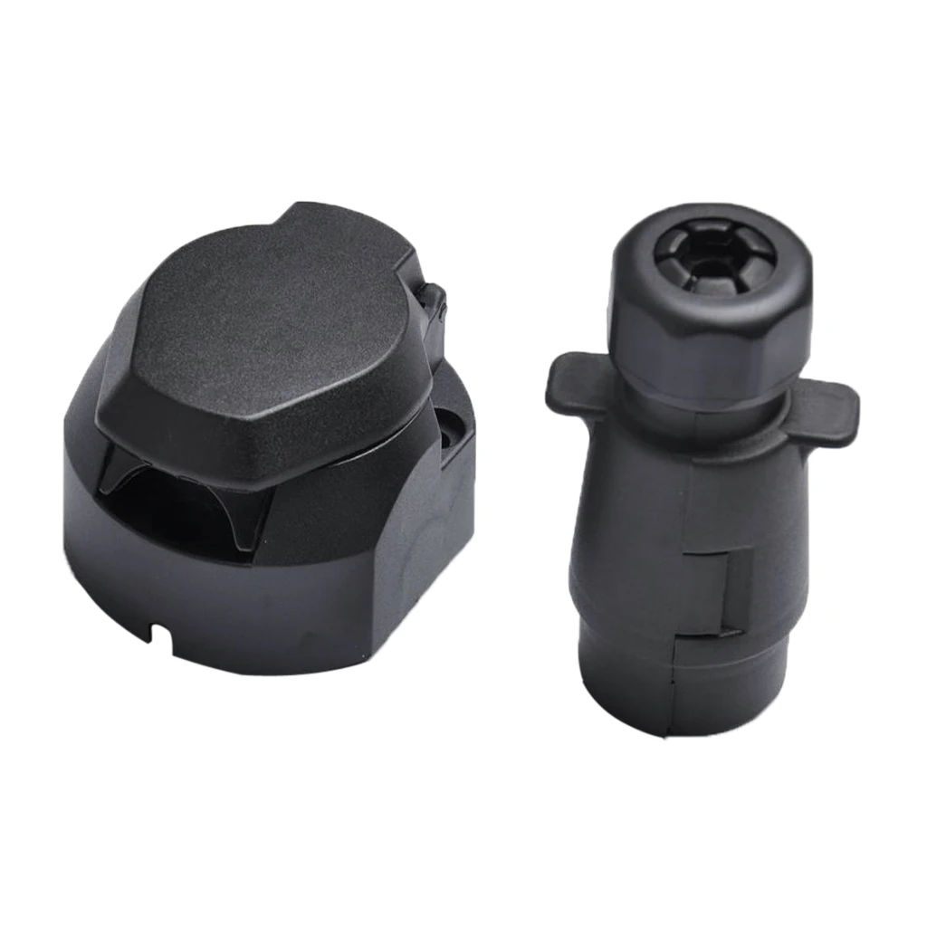 

7 Pin Trailer Connector Socket Black Plastic Plug Towing Adapter for Caravan Truck Trailer Lighting