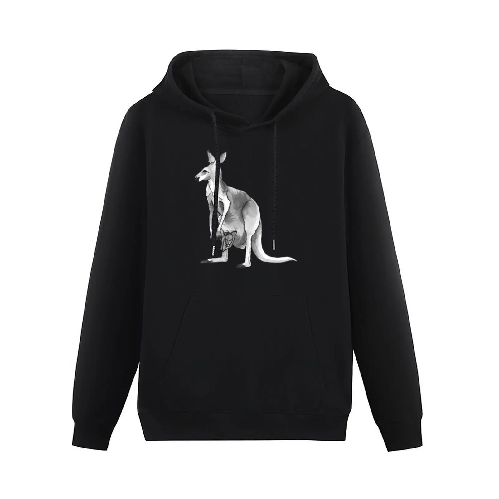 Kangaroo + Joey Ink Drawing Pullover Hoodie men clothes mens designer clothes hoodie streetwear