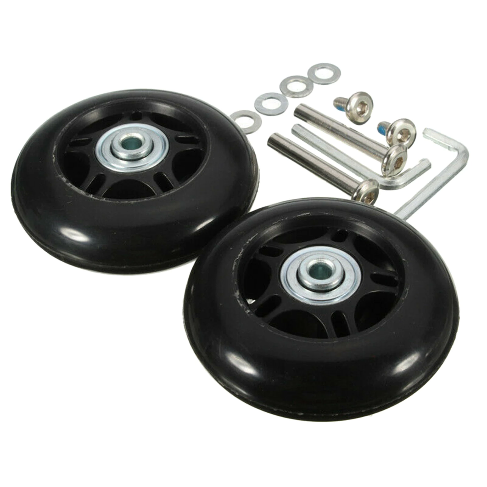 Set of 2 Luggage Suitcase Wheels Mute Rubber Wheels Bearings Repair s