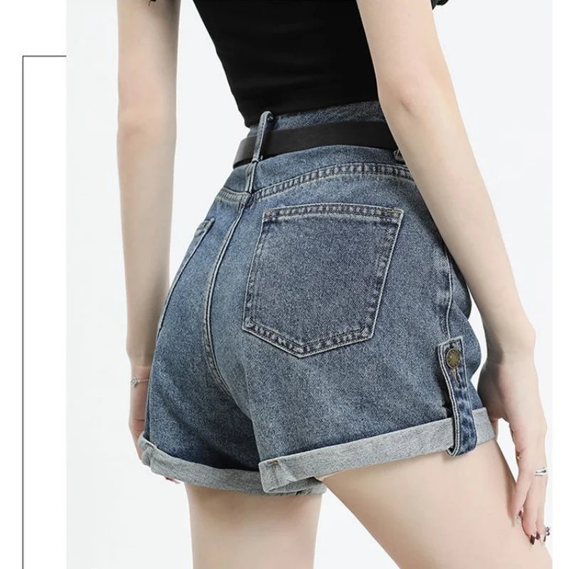 

Women's Jean Shorts Summer A-line Designer Denim Shorts Blue Fashion Casual Hot Girl Style High Waist Short Jeans Vintage 9Os