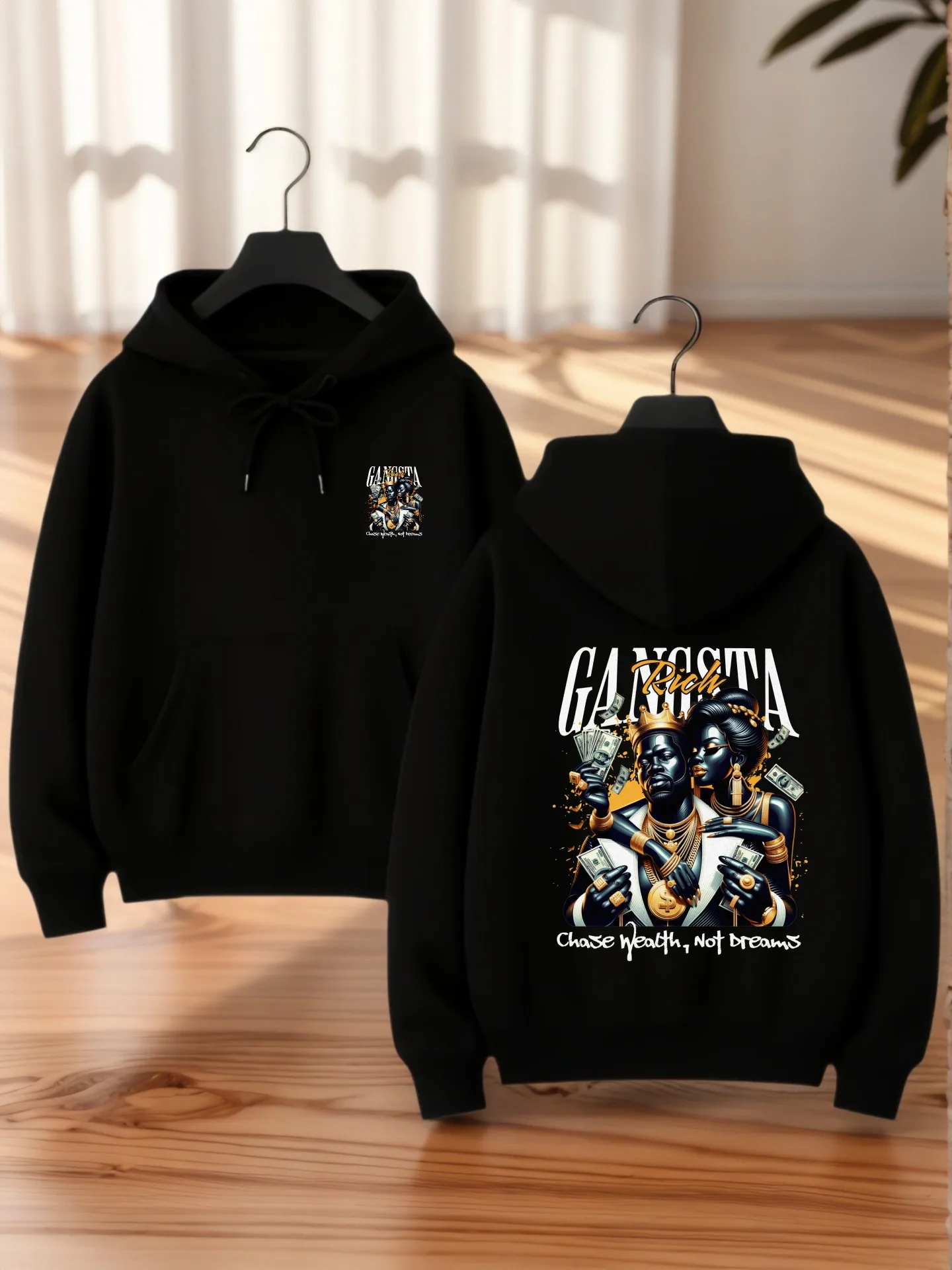 

Graphic Hoodie Women, Bat Print, Streetwear Aesthetic, Comfortable Fabric, Casual Everyday Wear, For Teens