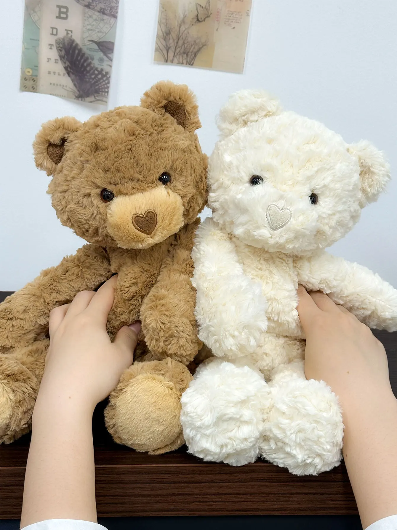 

1 шт., 42 см/16,54 дюйма, коричнево-белый плюшевый мишка, мягкая плюшевая игрушка, классический подарок на день рождения или вечеринку в честь рождения ребенка