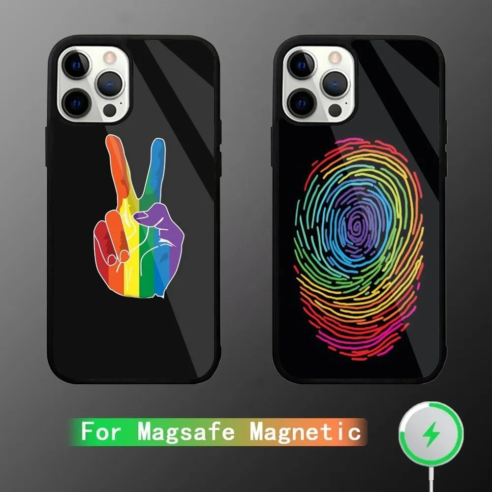 

LGBT Pride Beautiful Flag Phone Case For iPhone 15,14,13,12,11,Plus,Pro,Max Mini Magsafe Magnetic Wireless Charging