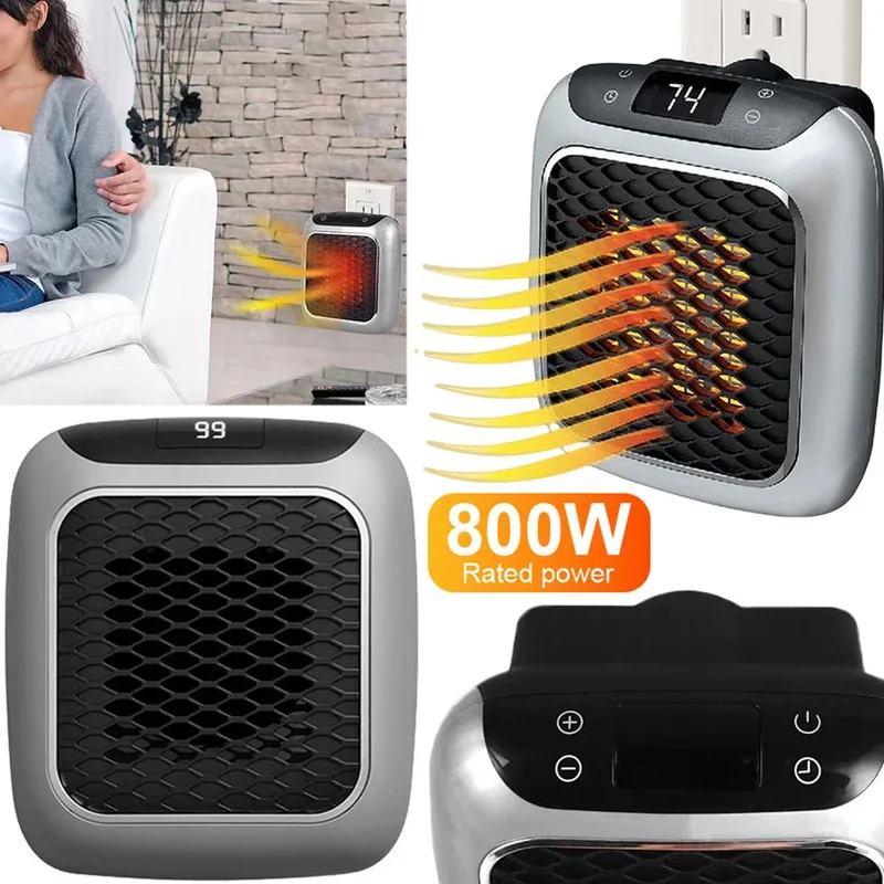 

New 2-in-1 Plug In Heater Space-Saver Wall Mountable or Portable Mini Heater with Quiet Operation for Personal Spaces Indoor