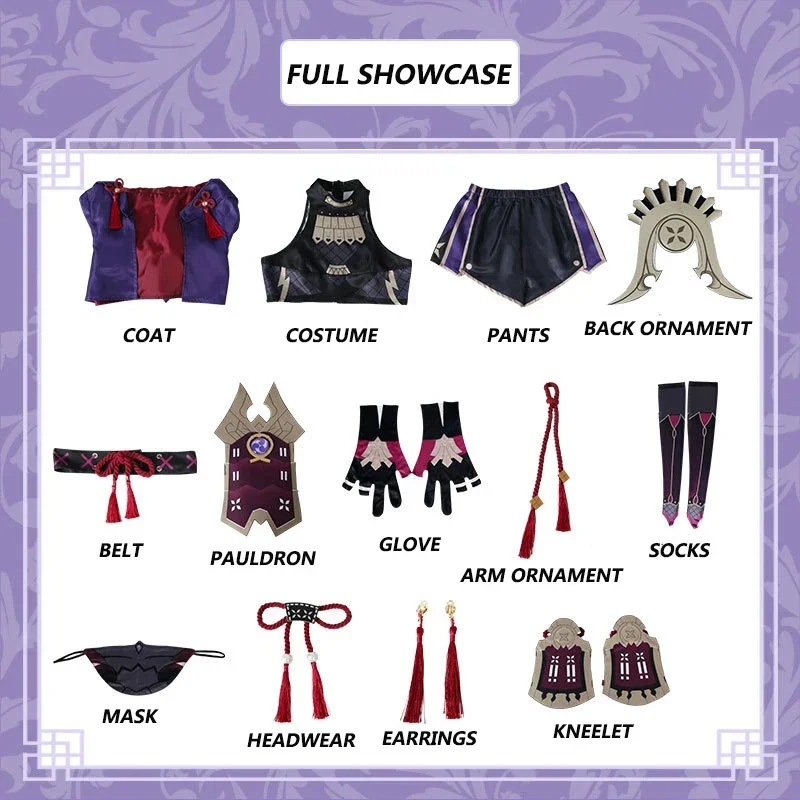 Kuki Shinobu vestiti Cosplay parrucca gioco Genshin Impact Kuki Shinobu Cosplay Costume parrucca costumi di carnevale di Halloween per le donne