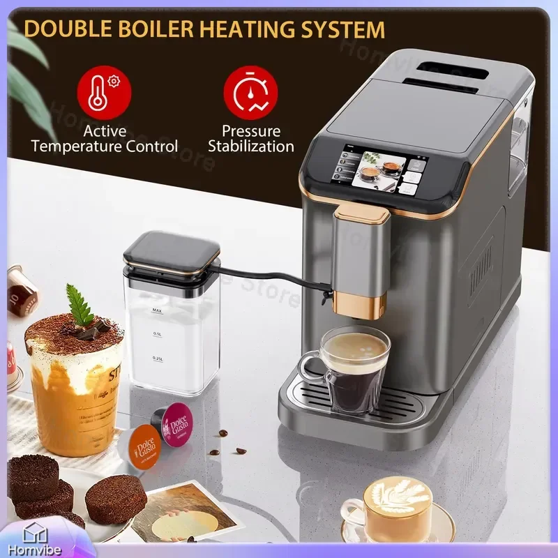 Fully Automatic Espresso  20 Bar Coffee Maker with Built-in Grinder and Automatic Milk Frother 6 Preset Coffee Drinks