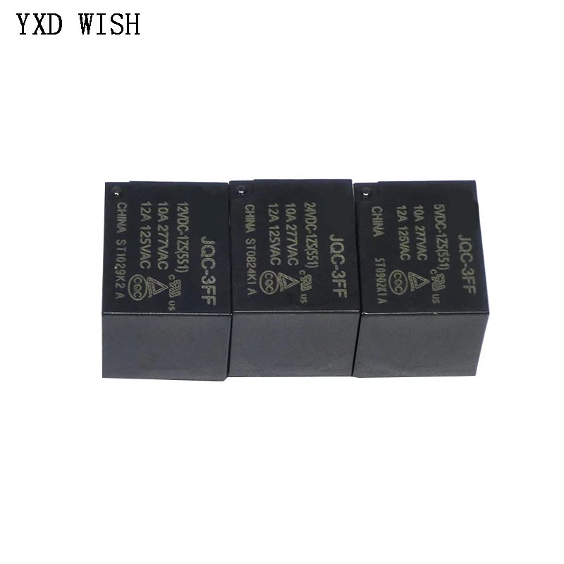 5Pcs 10A Relay HF3FF-JQC-3FF- 5VDC-1ZS 12VDC-1ZS 24VDC-1ZS(551) 5 Pin DIP5 HF- JQC-3FF- 5V 9V 12V 24V DC Relays