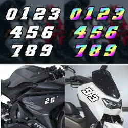 Motorcycle Racing Number Sticker Vinyl 0 1 2 3 4 5 6 7 8 9 Race Decals  Helmet Stickers Accessories For Ducati S1000rr NMAX Cbr
