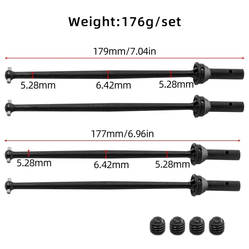 ARRMA 1/7 FIRETEAM ARA106048 Heavy-Duty CVD Drive Shafts – 45# Hardened Steel, Upgraded 6mm for Enhanced Power & Durability