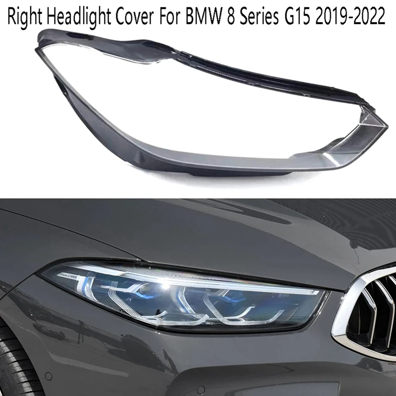 For BMW 8 Series G15 2019-2022 Transparent Right Lampshade Head Light Lamp Shell Lens