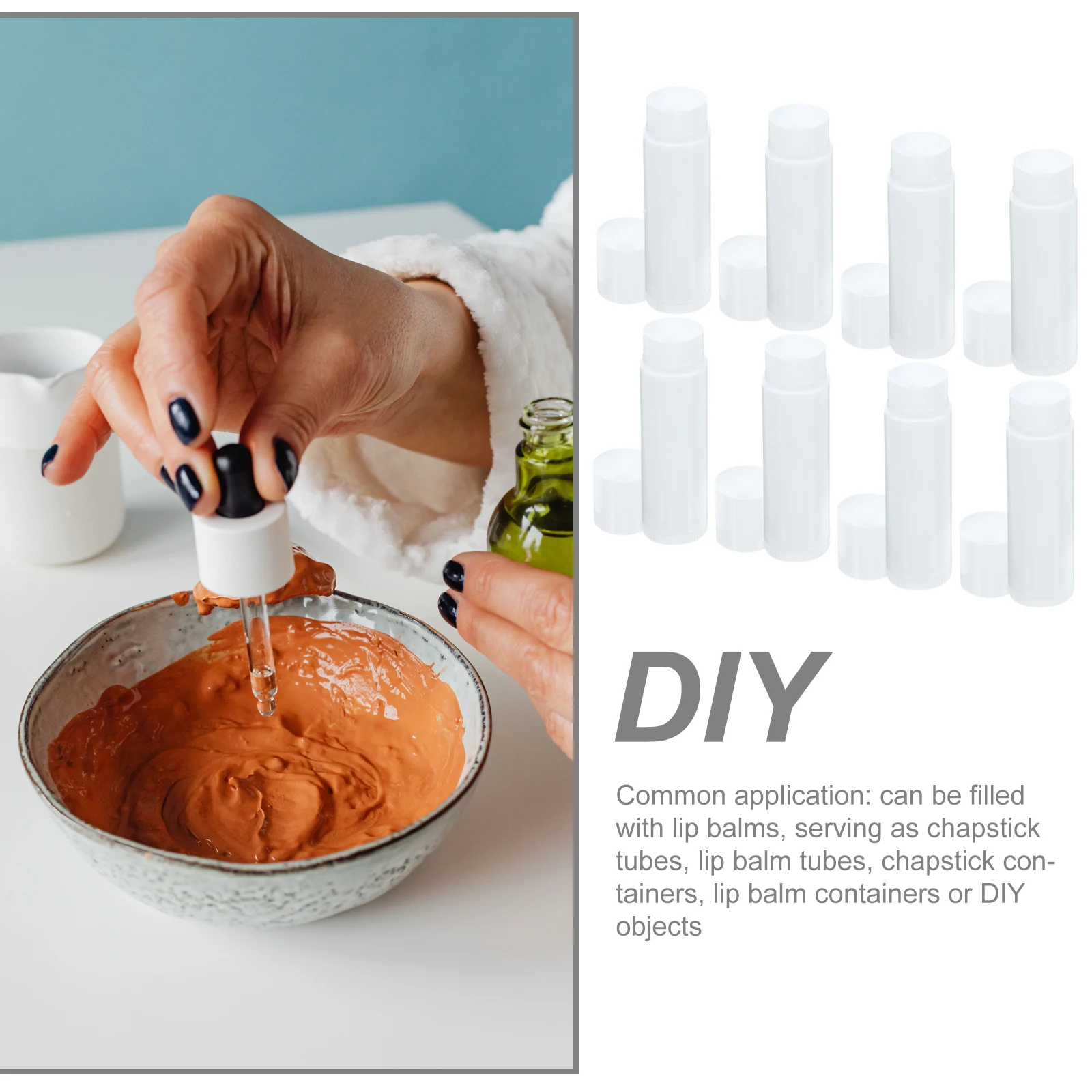 50 قطعة أنابيب بلسم الشفاه شفافة PP دفع عجلة أنابيب أحمر الشفاه حاويات فارغة لتغليف ملمع الشفاه اليدوية #3