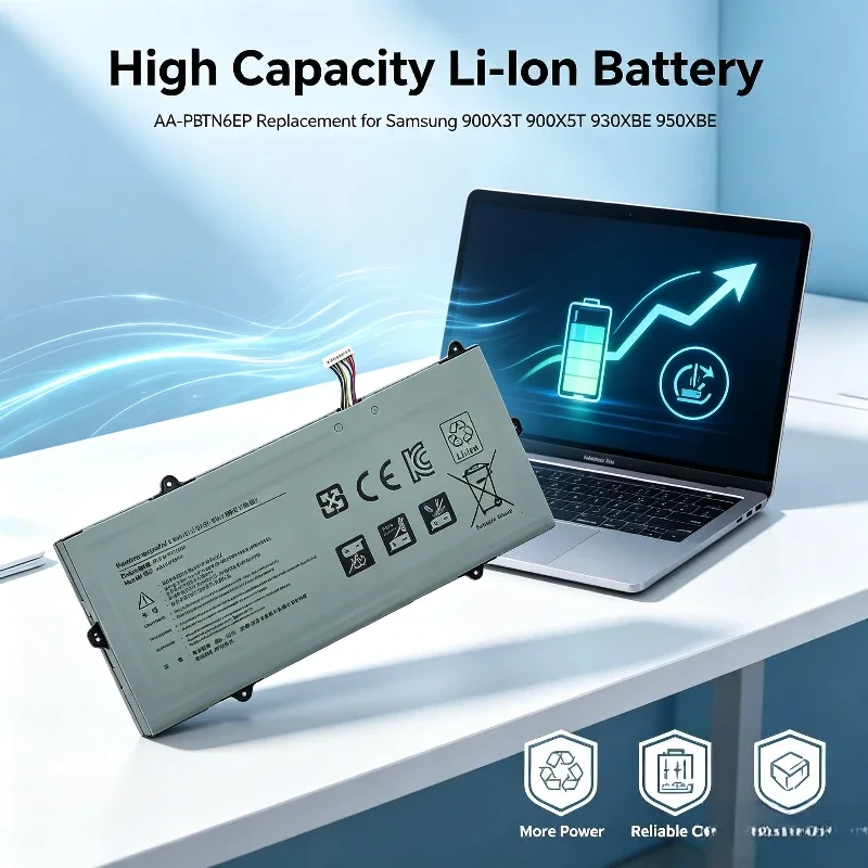 AA-PBTN6EP 11.5V 75Wh Li-Ion Replacement Battery for Samsung Notebook 9 NP900X5T 900X5T 900X3T NP900X3T X01US X78L X20 Laptop