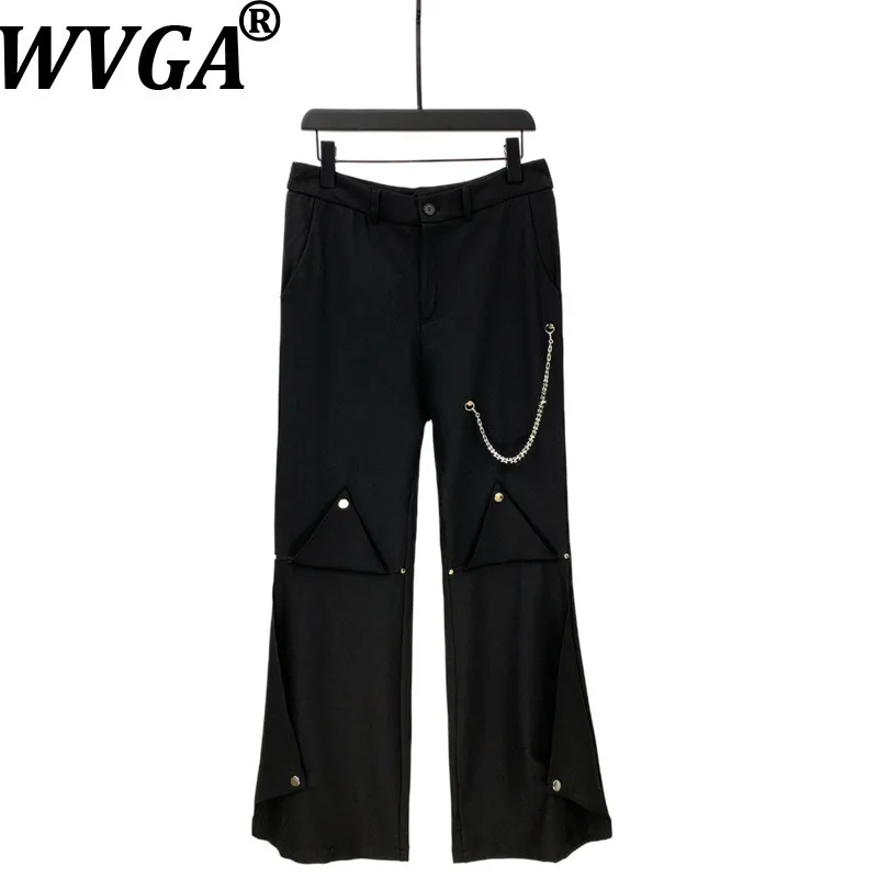 

WVGA весна осень новый мужской прилив High Street Chain Design модные прямые нишевые шикарные повседневные брюки длиной до пола Ins Y2K W13874