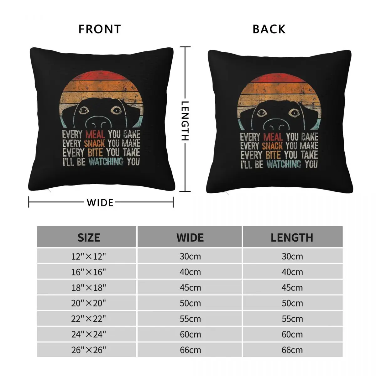 Funny Dog Watching You Dog Square Pillowcase Polyester Linen Velvet Creative Zip Decorative Sofa Seater Cushion Cover