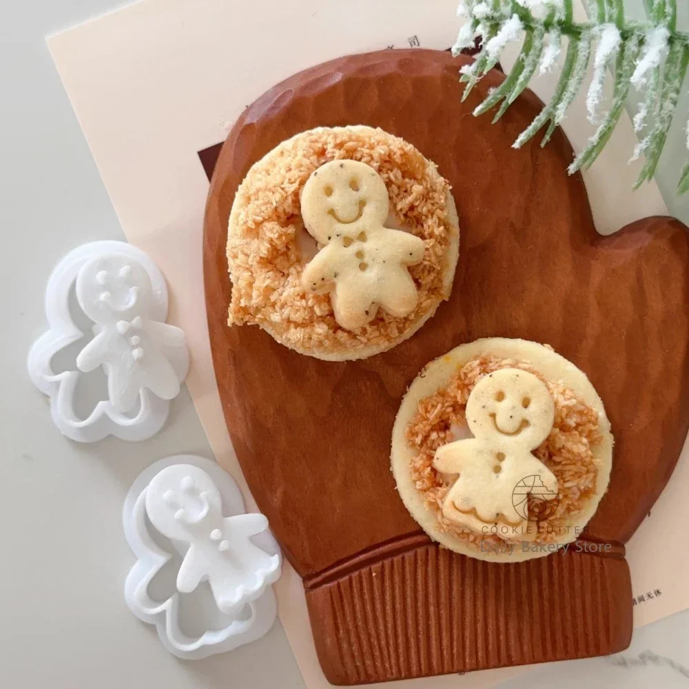 Mini molde de galletas de hombre de jengibre de Navidad, Mini herramienta para galletas de Fondant, caja de regalo para galletas pequeñas, accesorios de regalo para fiestas navideñas