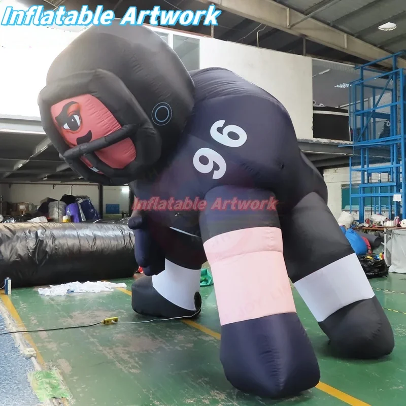 Publicidad integrada personalizada, jugador de fútbol americano inflable gigante para juguetes de decoración deportiva