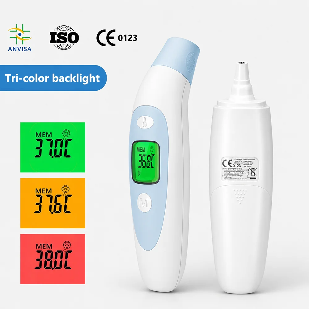 Medical Infrared Thermometer Non-Contact Forehead Ear Accurate To 0.2℃ 32 Memory Records Baby & Adult Measure Fever Temperature