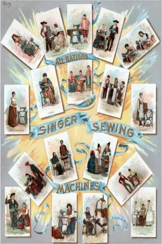 Vintage Singer Sewing Machine World Dressmaking Advert, New Metal Sign, Plaque