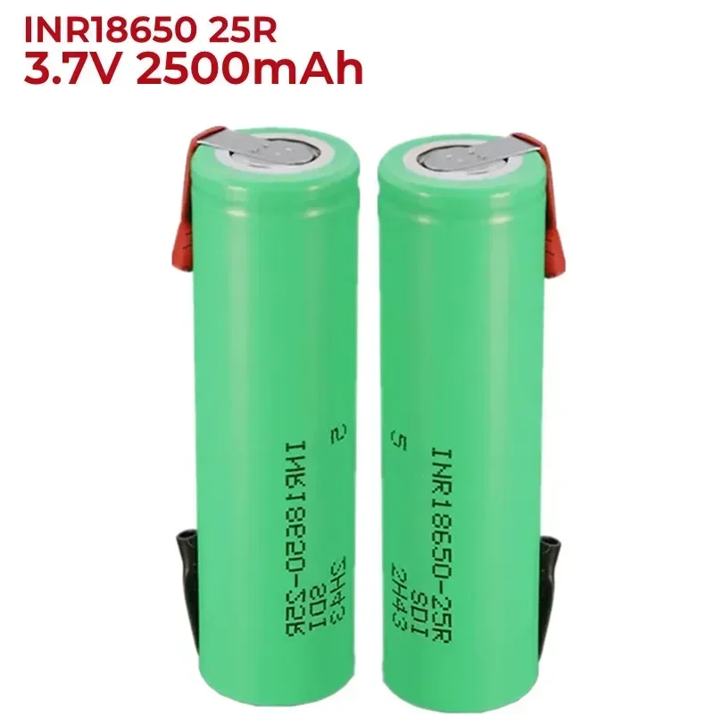 

1-20PCS 25R 2500mAh 18650 Lithium Rechargeable Battery INR18650 25 R M 3.7V High Discharge 20A Power Bateria Welding Nickel