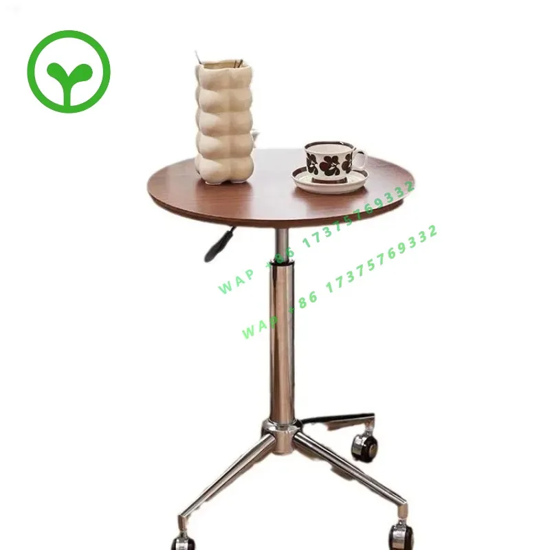 Simple round table mobile lifting living room household coffee table balcony negotiation movable lifting small