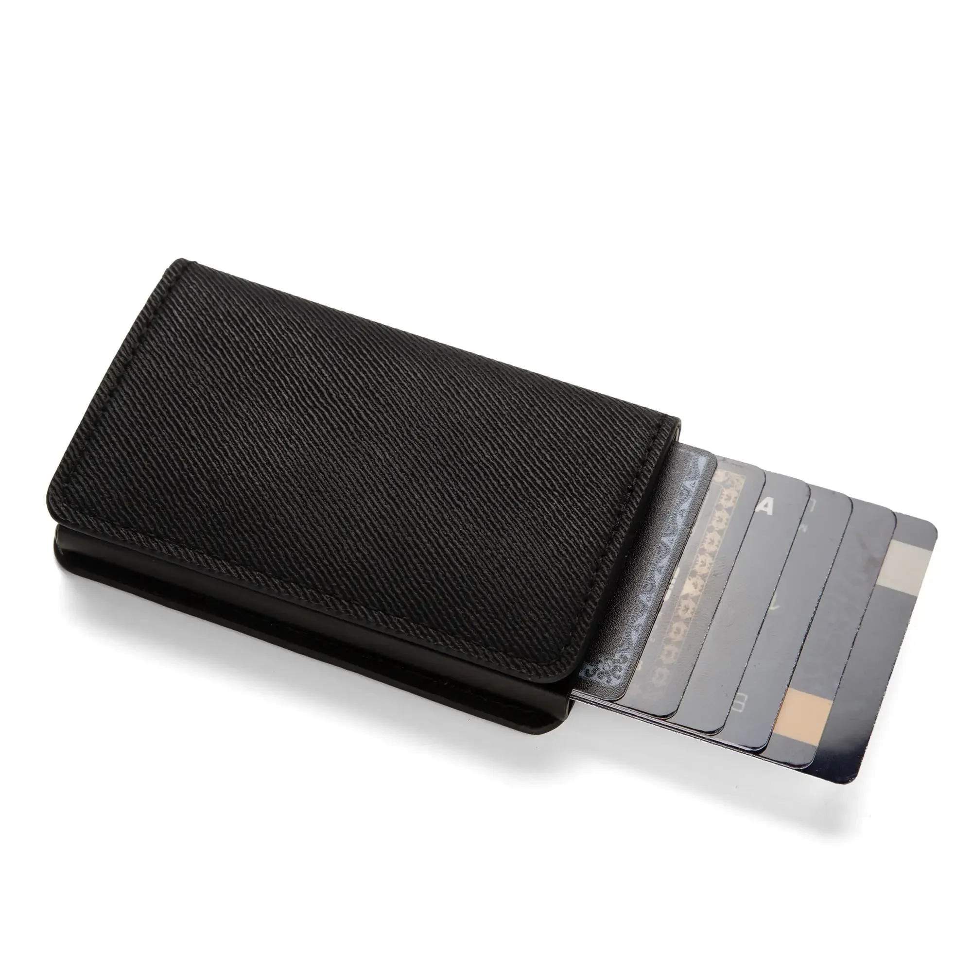 Diebstahlsichere RFID-Kreditkartenhülle, minimalistische Geldbörse, schlanke Kartenhülle, Kartenetui aus PU-Leder für Damen und Herren, Organizer. – Detail 10