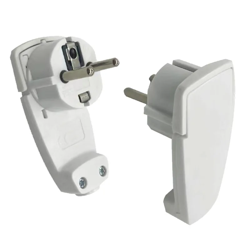 2pcs White Schuko Angled Plug Flat Flat Plug 250 V (16 A) Schuko Plug Eu Plug B20