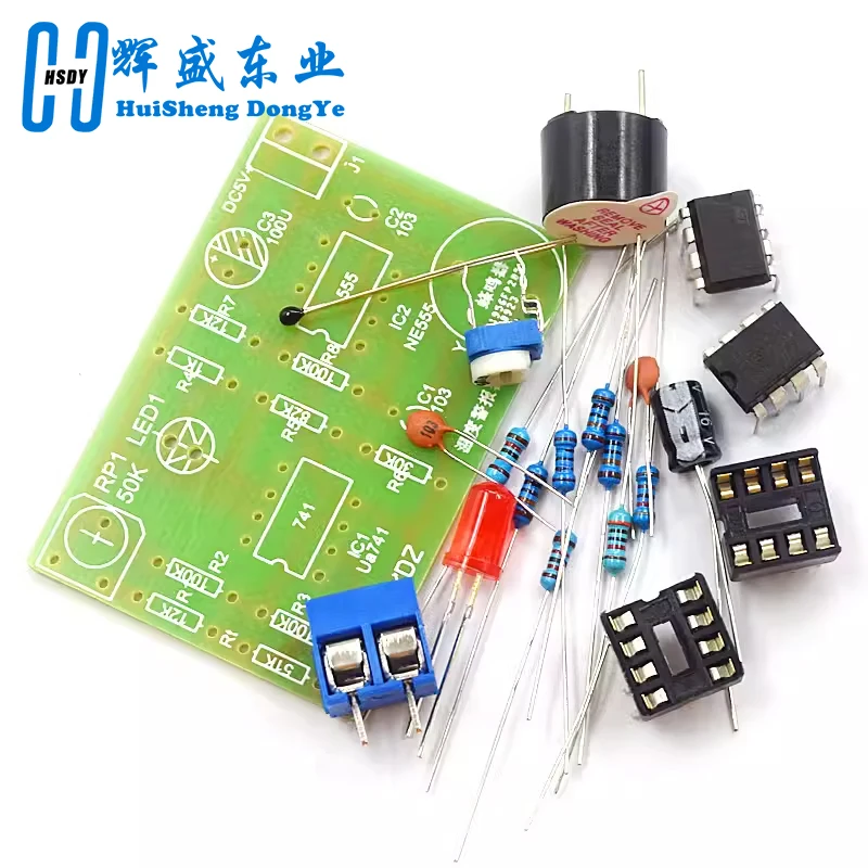 Temperature buzzer kit acousto-optic alarm parts DIY circuit student experiment training parts