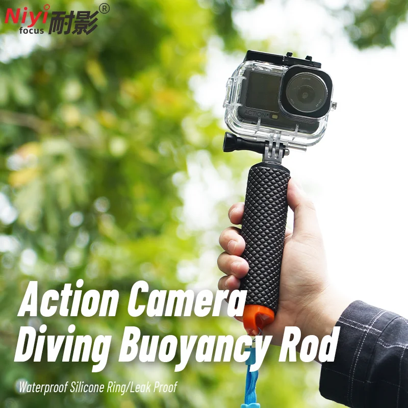 Waterproof Floating Hand Grip for DJI Osmo Action 3 4 5pro 6 / GoPro Anti-Slip Diving Buoyancy Rod with Anti-Loss Lanyard