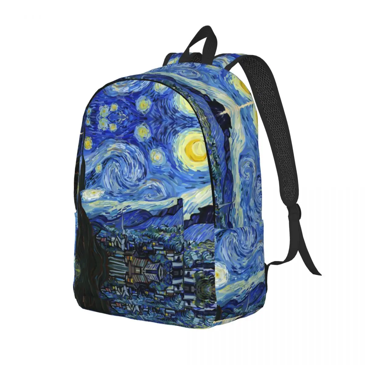 Van Gogh Painting Backpack Men Women Cool Student Hiking Travel Daypack Starry Night Laptop Computer Shoulder Bag Lightweight