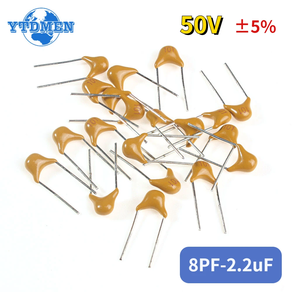 700pcs 50V Monolithic Ceramic Capacitor Kit 35 Values 8PF-2.2uF 22PF 47NF 220NF 1NF 1UF 100NF  330NF 102 104 105 Capacitors Set