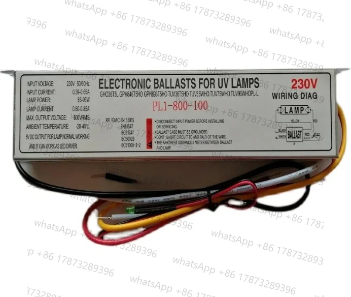 PL1-800-100 UV Disinfection and Sterilization Lamp Special Ballast Sl1-100 Electronic Rectifier 230V