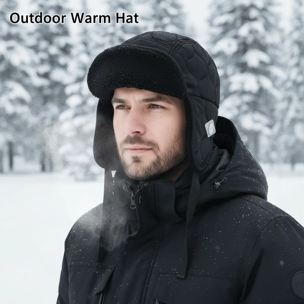 

Fashion Reversible Cycling Thermal Hat Fleece Thickened Outdoor Ski Hat Ear Protective Windproof Winter Plush Hat Riding
