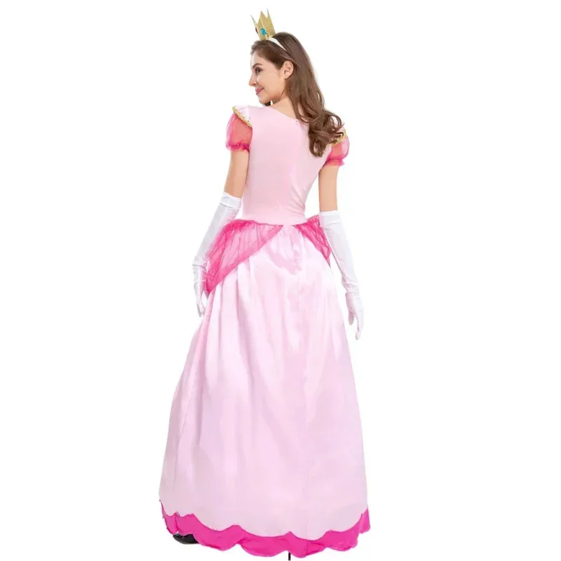 HAni 2025 princesa Peach disfraz de Cosplay para adultos niñas vestido elegante madre hija fiesta graduación ropa de Halloween para mujeres Dre ☆ ★ ww