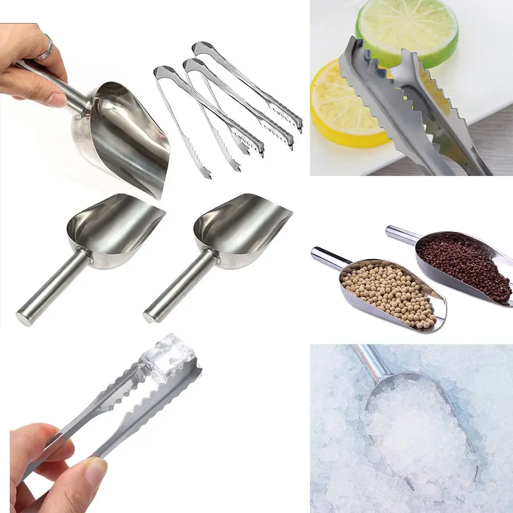 Multi-function Candy Buffet Bar Accessories Ice Shovel Ice Scraper Stainless Steel Grain Shovel